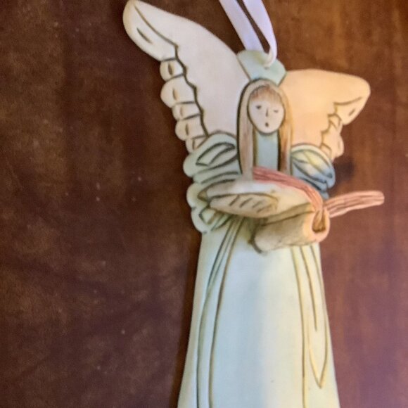 SYDELL Riverplace Pottery Pastel 3D Angel Wall Hanging Signed 1997‎ 9.5in - Picture 12 of 16